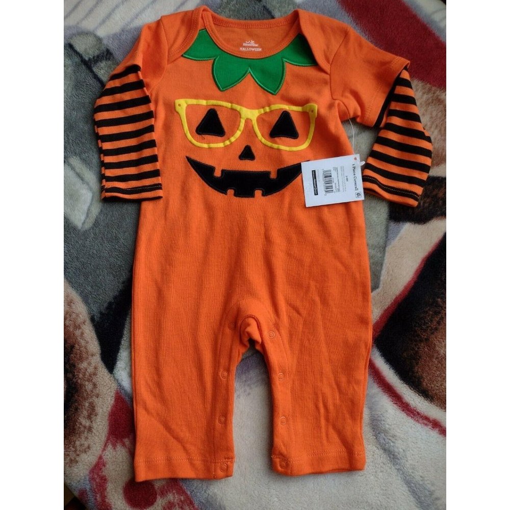 Halloween Infant Baby 3-6 Mo Pumpkin Costume Sleep